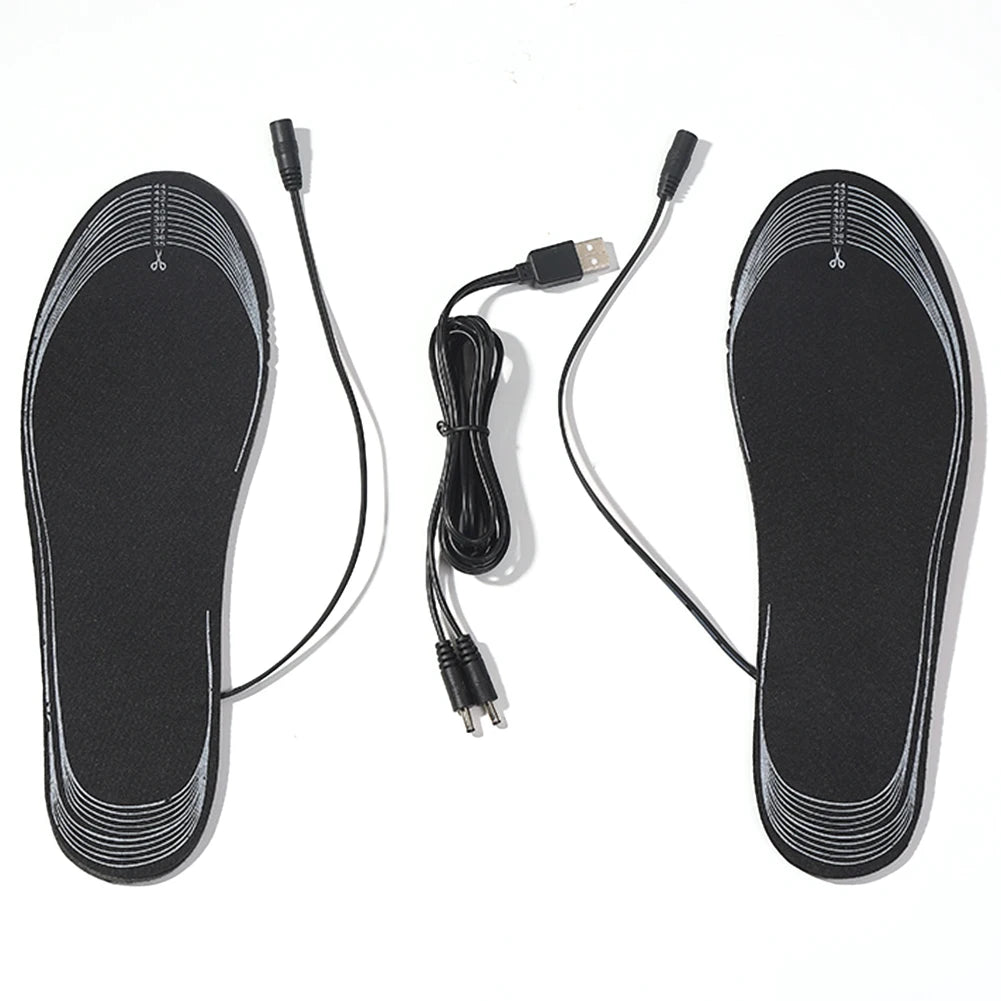 Unisex Electric Foot Warmer Adjustable Temperature Rechargeable Heated Insoles Multifunctional for Winter Fishing Hiking Camping