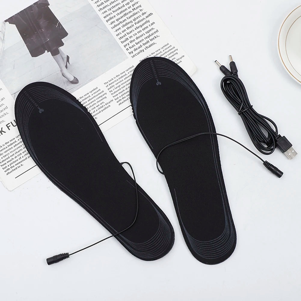 Unisex Electric Foot Warmer Adjustable Temperature Rechargeable Heated Insoles Multifunctional for Winter Fishing Hiking Camping