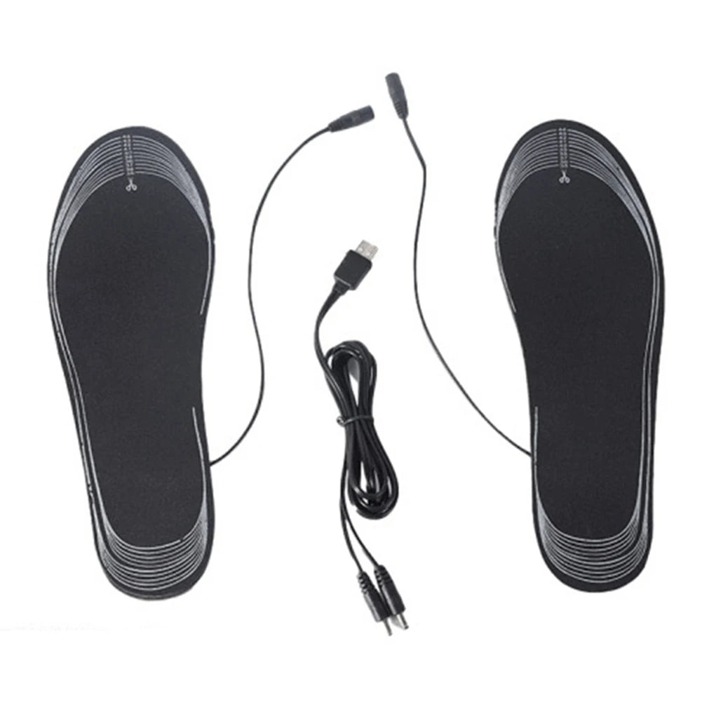 Unisex Electric Foot Warmer Adjustable Temperature Rechargeable Heated Insoles Multifunctional for Winter Fishing Hiking Camping