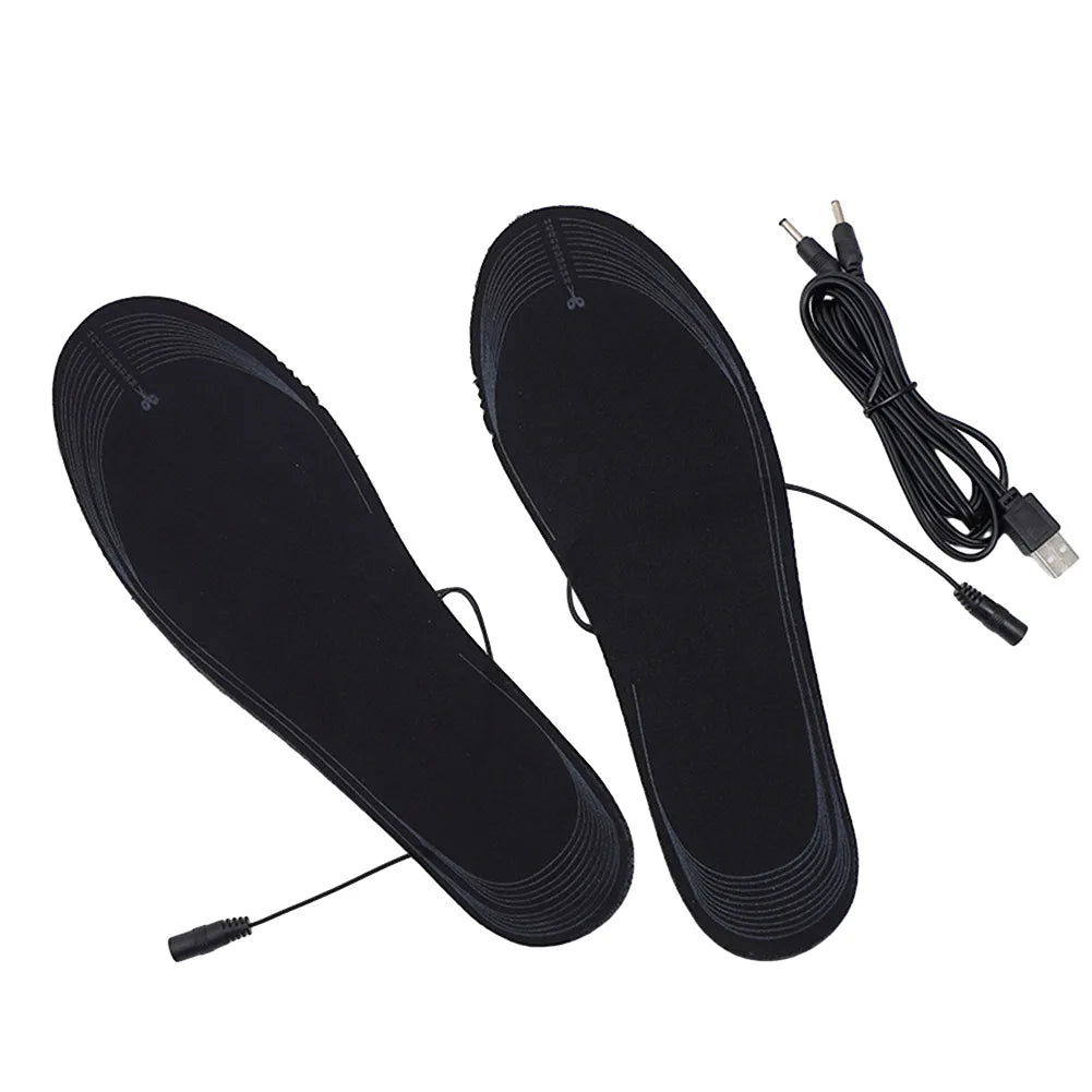 Unisex Electric Foot Warmer Adjustable Temperature Rechargeable Heated Insoles Multifunctional for Winter Fishing Hiking Camping