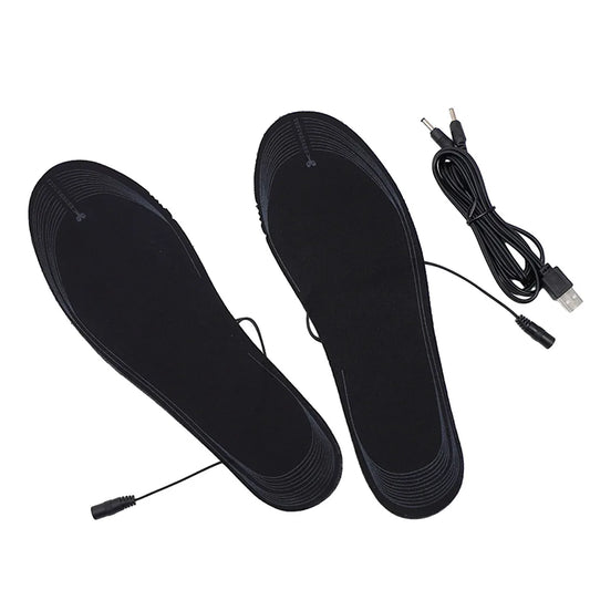 Unisex Electric Foot Warmer Adjustable Temperature Rechargeable Heated Insoles Multifunctional for Winter Fishing Hiking Camping