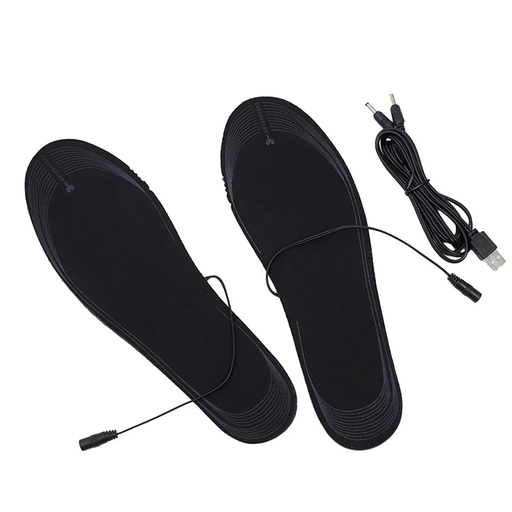 Unisex Electric Foot Warmer Adjustable Temperature Rechargeable Heated Insoles Multifunctional for Winter Fishing Hiking Camping